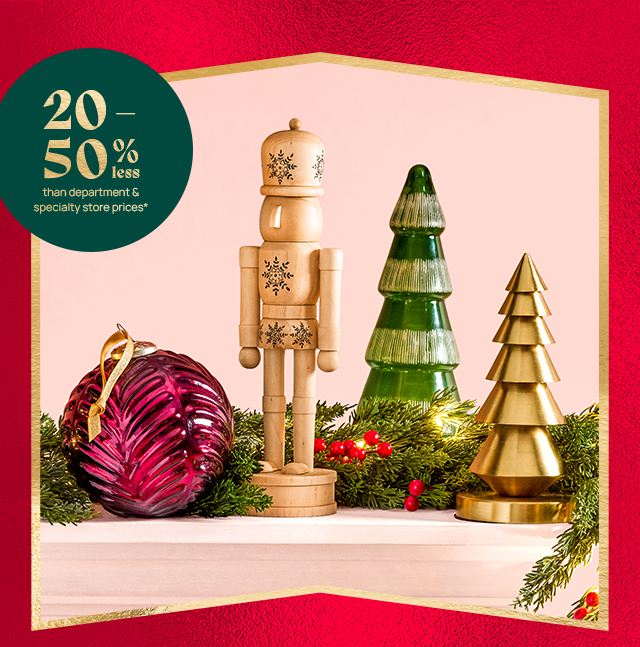20-50% less than department and specialty store prices.